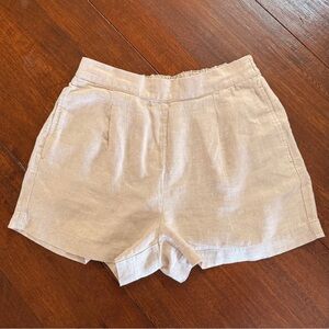 Madewell NO929 Clean Pull-On Shorts in 100% Linen M Undyed Natural